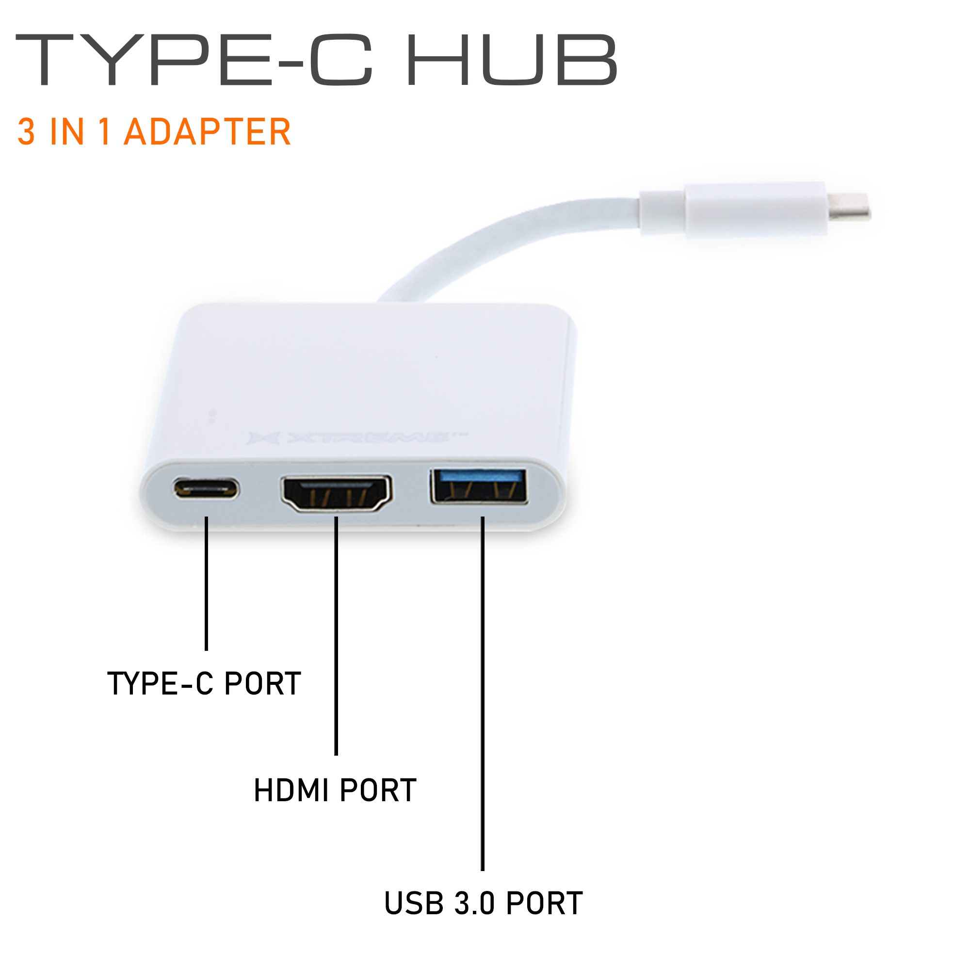 TMD USB-C to Multiport Adapter, LAN x1 / USB-C x1 / USB3.0 x3