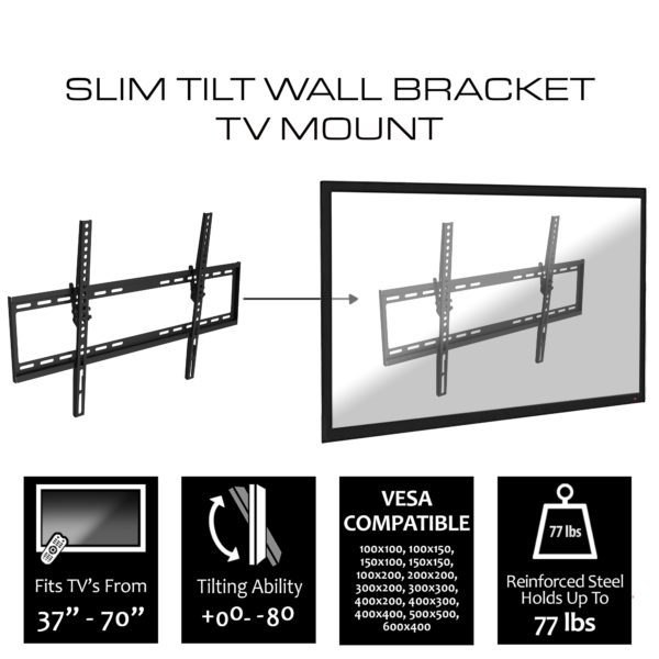 XMB1-0125-BLK_Slim Tilt TV Mount