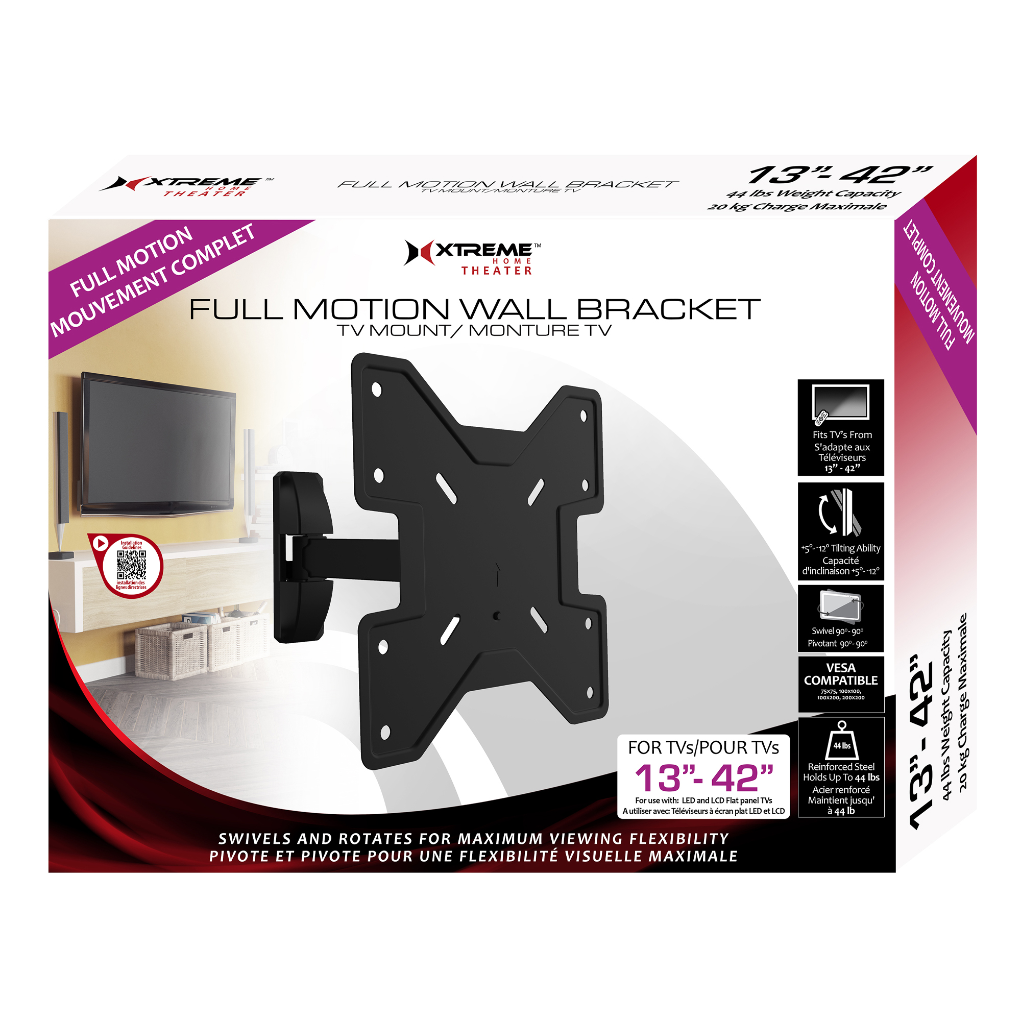 Motion Wall Bracket Mount Size | Xtreme Cables