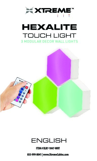 XLB7-1047-WHT - HEXALITE Touch Light Manual