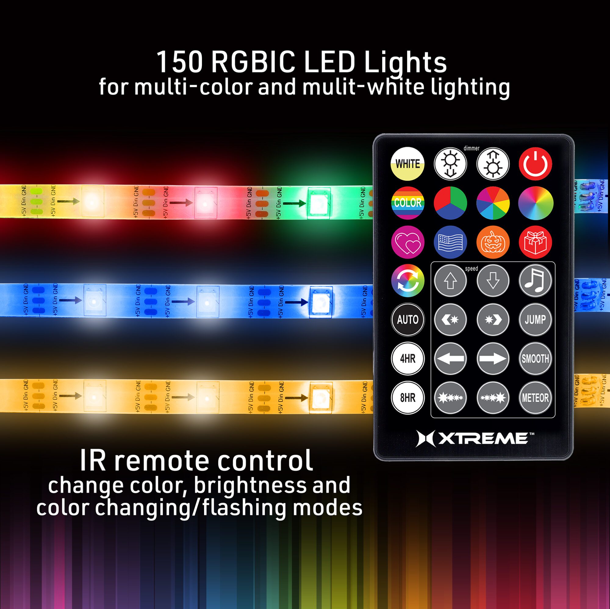 5m Led Strip, Tasmor Multicolor Musical Rgb Led Strip With Remote Control, Led  Strip
