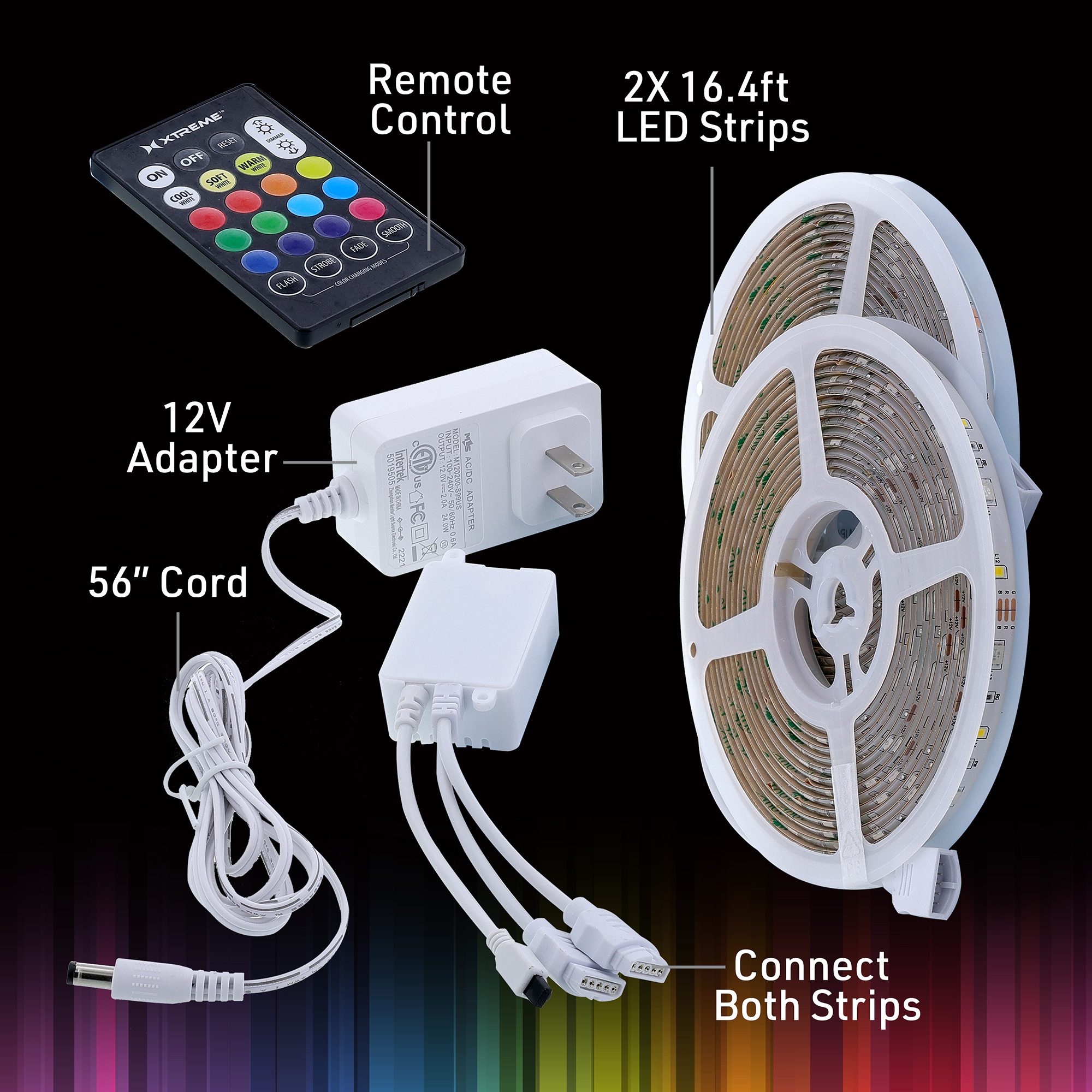 32 8ft Rgbw Color Changing Indoor Led